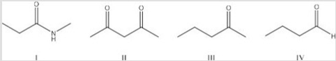 <strong>Which of the following is the least acidic compound? </strong> A)I B)II C)III D)IV