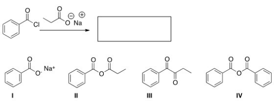 <strong>What is the product of the following reaction? </strong> A)I B)II C)III D)IV