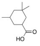 <strong>What is the correct IUPAC name of the following compound? </strong> A)3,5,5-Trimethylcyclohexanecarboxylic acid B)3,3,5-Trimethylcyclohexanecarboxylic acid C)3,3,5-Trimethylcyclohexanoic acid D)3,5,5-Trimethylcyclohexanoic acid