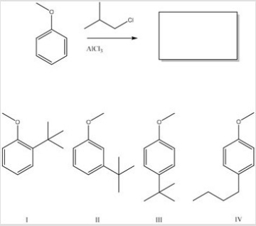 <strong>What is the major organic product of the following reaction? </strong> A)I B)II C)III D)IV
