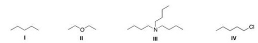 <strong>Which of the following compounds is expected to be H<sub>2</sub>O soluble?  </strong> A)I B)II C)III D)IV <div style=padding-top: 35px> 