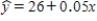 Data on x = the weight of a pickup truck (pounds) and y = distance (in feet) required for a truck traveling 40 miles per hour to come to a complete stop for 30 trucks was used to fit the least squares regression line . Which of the following statements is a correct interpretation of the value 0.05 in the equation of the regression line? 