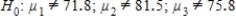 <strong>Professor wants to know whether her students have equally absorbed the themes of the learning term. During the term she conducted three in-class tests. The average scores of students were 71.8, 81.5 and 75.8 (with maximum of 100 points). Using the information above answer the question how should the professor define the difference between the three average in-class test scores.</strong> A)Professor should set the null hypothesis and conduct an F test. B)Professor should set the null hypothesis and conduct an F test. C)Professor should set the null hypothesis and conduct an F test. D)Professor should set the null hypothesis and conduct an F test.
