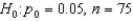 <strong>Assuming a random sample from a large population, for which of the following null hypotheses and sample sizes is the large-sample z test appropriate? </strong> A) B) C) D) E)