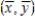 The least squares line passes through the point .
