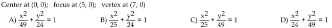 Find an equation for the ellipse described.