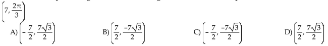 The polar coordinates of a point are given. Find the rectangular coordinates of the point.
