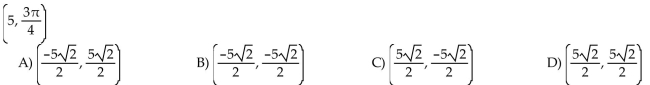The polar coordinates of a point are given. Find the rectangular coordinates of the point.