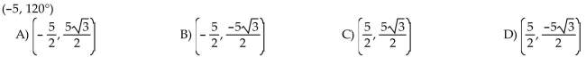 The polar coordinates of a point are given. Find the rectangular coordinates of the point.