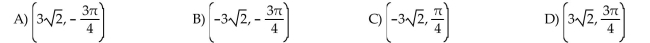 The rectangular coordinates of a point are given. Find polar coordinates for the point. (-3, 3)