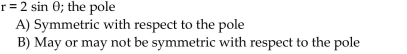 Test the equation for symmetry with respect to the given axis, line, or pole.
