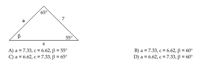 Solve the triangle.
