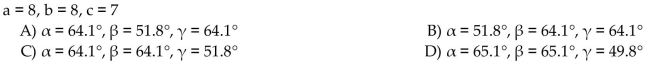 Solve the triangle. Find the angles α and β first.