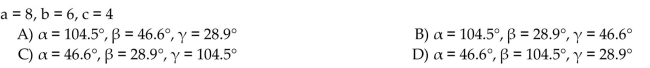 Solve the triangle. Find the angles α and β first.