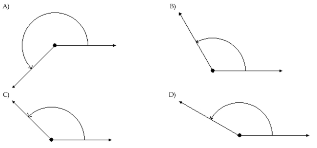 Draw the angle. 135°