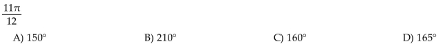 Convert the angle in radians to degrees.