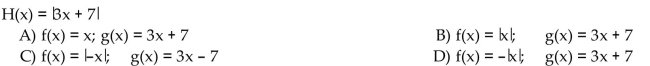 Find functions f and g so that f