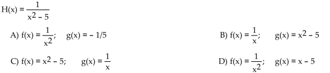Find functions f and g so that f