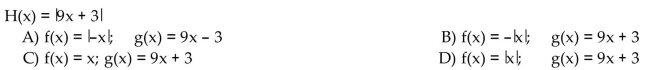 Find functions f and g so that f