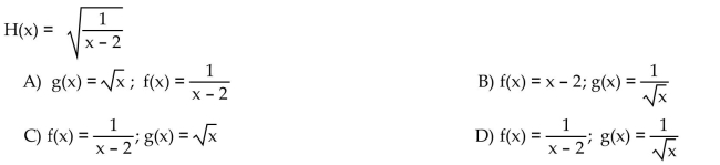 Find functions f and g so that f