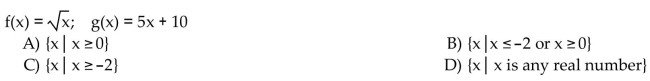 Find the domain of the composite function f