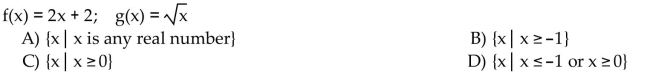 Find the domain of the composite function f