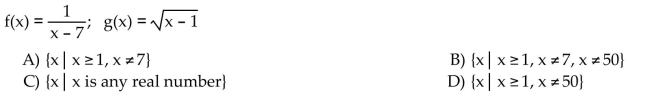 Find the domain of the composite function f