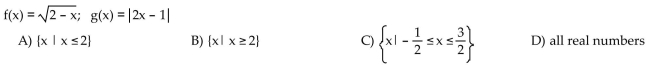 Find the domain of the composite function f