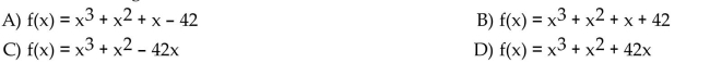 Form a polynomial whose zeros and degree are given. Use a leading coefficient of 1. Zeros: 0, - 7, 6; degree 3