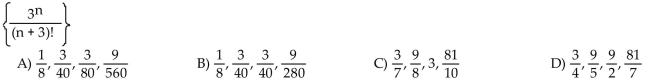 Write the first four terms of the sequence whose general term is given.