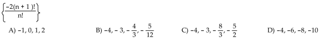 Write the first four terms of the sequence whose general term is given.