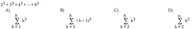 Express the sum using summation notation.