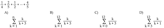 Express the sum using summation notation.