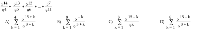 Express the sum using summation notation.