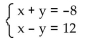 <strong>Use the elimination method to solve the system. </strong> A) x = 5, y = 14 B) x = 8, y = -10 C) x = 2, y = -10 D) x = 9, y = 5