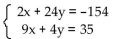 <strong>Use the elimination method to solve the system. </strong> A) x = 9, y = -9 B) x = 7, y = -7 C) x = -4, y = 7 D) x = -7, y = 7