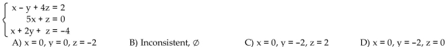 Solve the system of equations.