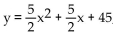 <strong>Write the word or phrase that best completes each statement or answers the question. A company has sales (measured in millions of dollars) of 50, 60, and 75 during the first three consecutive years. Find a quadratic function that fits these data, and use the result to predict the sales during the fourth year. Assume that the quadratic function is of the form y = ax2 + bx + c</strong> A) 45; sales during the fourth year = $95 million B) 15; sales during the fourth year = $95 million C) 40; sales during the fourth year = $180 million D) ; sales during the fourth year = $151.25 million