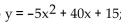 <strong>Write the word or phrase that best completes each statement or answers the question. A company has sales (measured in millions of dollars) of 50, 60, and 75 during the first three consecutive years. Find a quadratic function that fits these data, and use the result to predict the sales during the fourth year. Assume that the quadratic function is of the form y = ax2 + bx + c</strong> A) 45; sales during the fourth year = $95 million B) 15; sales during the fourth year = $95 million C) 40; sales during the fourth year = $180 million D) ; sales during the fourth year = $151.25 million
