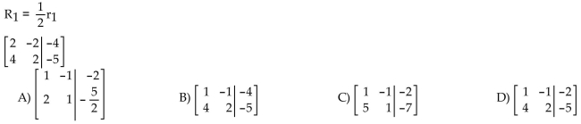 Perform the row operation(s) on the given augmented matrix.
