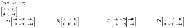 Perform the row operation(s) on the given augmented matrix.