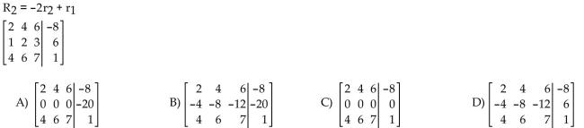 Perform the row operation(s) on the given augmented matrix.