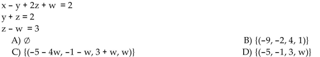 Solve each system of equations using matrices (row operations). If the system has no solution, say that it is inconsistent.