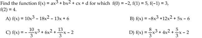 Solve the problem using matrices.