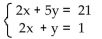 <strong>Use Cramer's rule to solve the linear system. </strong> A) x = 5, y = -2 B) x = -5, y = -2 C) x = -2, y = 5 D) x = 2, y = -5