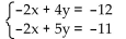 <strong>Use Cramer's rule to solve the linear system. </strong> A) x = 1, y = 8 B) x = -1, y = 8 C) x = -8, y = -1 D) x = 8, y = 1