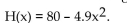 <strong>Solve the problem. If a rock falls from a height of 80 meters on Earth, the height H (in meters) after x seconds is approximately What is the height of the rock when x = 1.5 seconds? Round to the nearest hundredth, if necessary.</strong> A) 72.65 m B) 68.98 m C) 91.03 m D) 69.2 m
