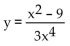 <strong>List the intercepts for the graph of the equation.  </strong> A) (0, 0) B) (-3, 0), (3, 0) C) (0, -3), (0, 3) D) (-9, 0), (0, 0), (9, 0) <div style=padding-top: 35px> 