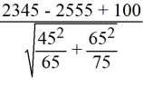 <strong>Suppose you wanted to determine if you should reject the null hypothesis that running a playing fast tempo (as opposed to slow) music in your store decreases sales by $100 on average. On 65 randomly selected days with fast tempo music on the average store sales is $2,345 with a sample standard deviation of 45, while on 75 randomly selected days with slow tempo music on the average store sales is $2,555, with a sample standard deviation of 65. What would be the proper t-stat for this hypothesis test?</strong> A) B) C) D)