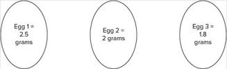 Three (3)eggs are boiled and all weigh 2g.The eggs are placed in a 15% solution of NaCl and reweighed after 30 minutes. McGraw-Hill Education -When compared to the solution,the egg that gained weight was ________.